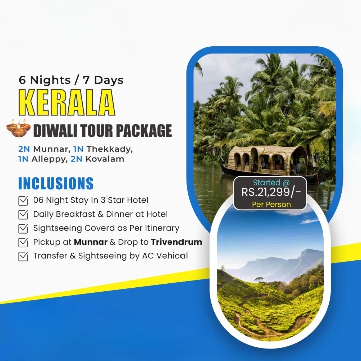 Special Diwali  Kerala Tour Package trip poster