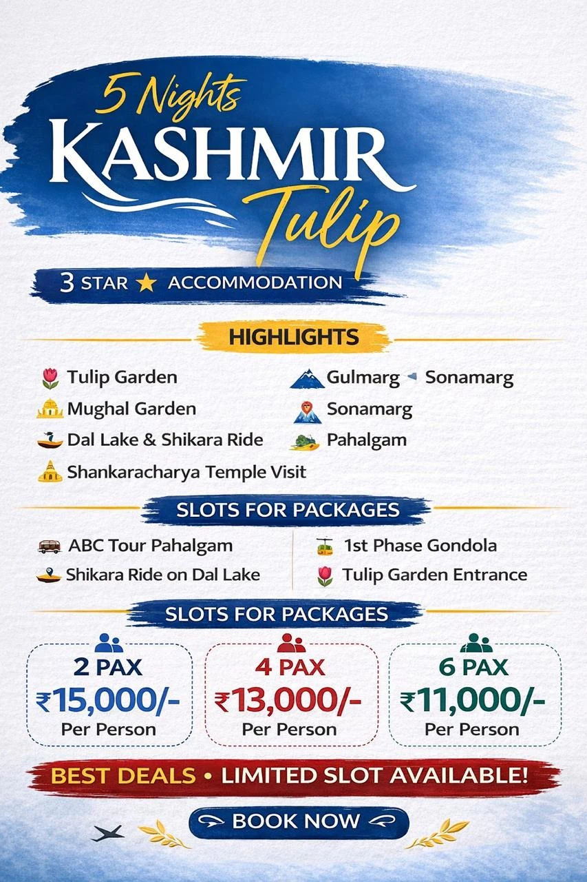 KASHMIR TULIP FESTIVAL DEAL trip poster