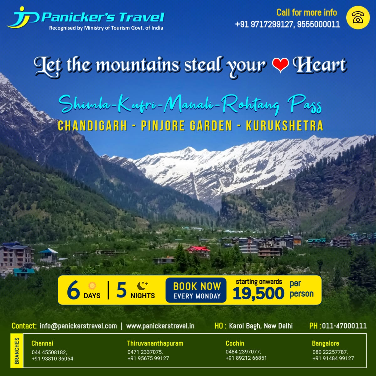 Shimla-Kufri-Manali-Rotang Pass trip poster